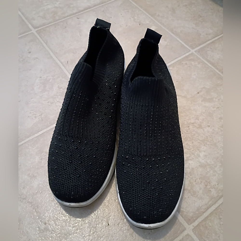 Tommy Bahama Black Sparkly Slip-On Sneakers